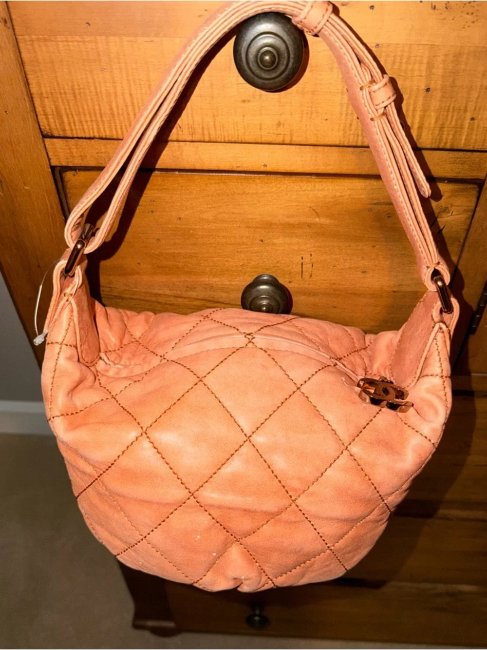 CHANEL lambskin Cloudy Bundle Bag with certificate of authenticity 10”